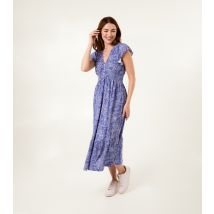 Women's Mid Blue Floral Midi Dress Blue Vanilla New Look