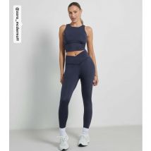 Women's by Zara McDermott Navy Cross Over Leggings Rise New Look
