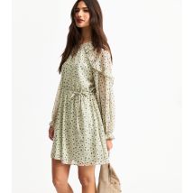 Women's Green Floral Print Chiffon Mini Dress New Look