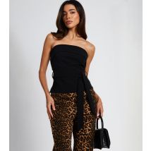 Women's Black Bandeau Belted Top Quiz New Look