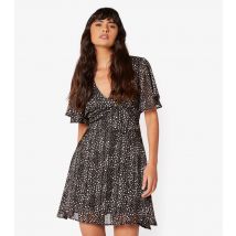 Women's Black Chiffon Mini Dress Apricot New Look