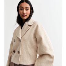 Women's Cream Textured Cropped Blazer Gini London New Look