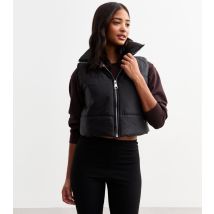 Women's Black Quilted Gilet Gini London New Look