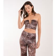 Women's Brown Leopard Print Lace Bustier Pink Vanilla New Look