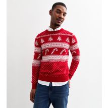 Men's Red Slim Christmas Jumper Jack & Jones New Look
