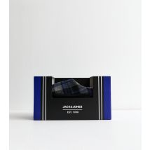 Men's Navy Checked Fleece Lined Slippers Jack & Jones New Look