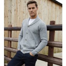 Men's Grey Lindow Knit Shawl Cardigan Threadbare New Look