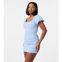 Women's Light Blue Puff Sleeve Mini Dress Pink Vanilla New Look