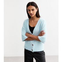 Women's Blue Sparkly Knit Cardigan Sunshine Soul New Look