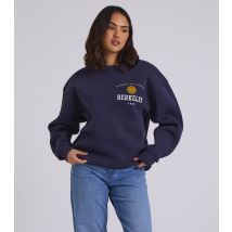 Women's Navy Berkeley Print Oversized Sweatshirt Urban Bliss New Look