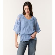 Women's Light Blue Sunflower Lace Blouse Blue Vanilla New Look
