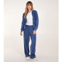 Women's Blue Acid Wash Bomber Jacket And Joggers Set Blue Vanilla New Look