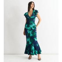 Women's Green Floral Print Maxi Dress Gini London New Look