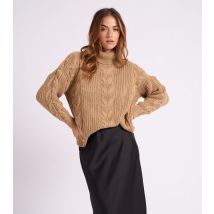 Women's Camel Cable Knit Aran Jumper Urban Bliss New Look