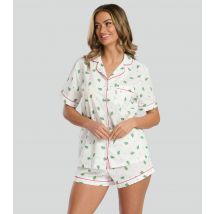 Women's White Cactus Print Shirt and Shorts Set Loungeable New Look