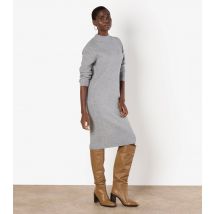 Women's Grey Waffle Knit Midi Dress Apricot New Look