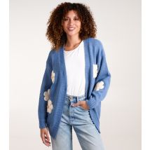 Women's Daisy Embroidered Cardigan Blue Vanilla New Look