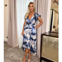 Women's Marble Flutter Sleeve Midi Dress AX Paris New Look