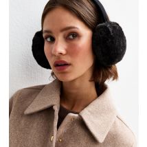 Black Faux Fur Ear Muffs New Look
