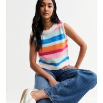 Women's Multicoloured Striped Soft Knit Vest Sunshine Soul New Look
