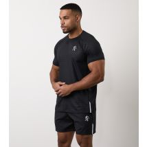 Men's Black Debossed Energy T-Shirt Gym King New Look