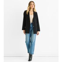 Women's Black Single Breasted Longline Blazer Gini London New Look