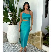 Women's Turquoise Asymmetric Cut Out Strap Dress AX Paris New Look