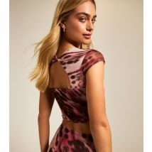 Women's Pink Butterfly Mesh Twist Back Top New Look