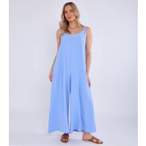 Women's Blue Wide Leg Jumpsuit Gini London New Look