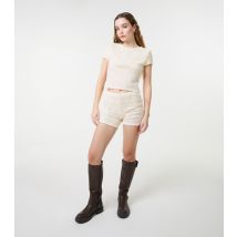 Women's Stone Textured Mini Shorts Pink Vanilla New Look