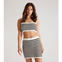 Women's White Checked Knit Top Urban Bliss New Look