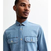 Men's Light Blue Denim Long Sleeve Shirt Jack & Jones New Look