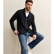 Men's Navy Regular Cable Knit Cardigan Jack & Jones New Look