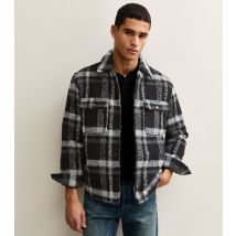 Men's Black Regular Check Shirt Jacket Only and Sons New Look