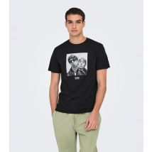Men's Black Oasis Print T-Shirt Only and Sons New Look