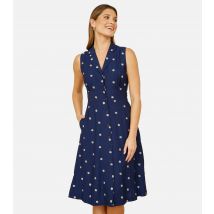 Women's Blue Polka Dot Sleeveless Dress Yumi New Look