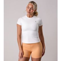 Women's 365 White Logo Print Cap Sleeve T-Shirt Gym King New Look