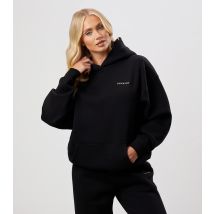 Women's 365 Black Logo Embroidered Hoodie Gym King New Look