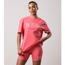Women's Coral Logo Embroidered Boyfriend Fit T-Shirt Gym King New Look