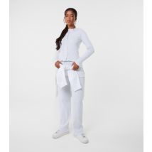 Women's Grey Wide Leg Ribbed Trousers Pink Vanilla New Look