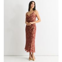 Women's Rust Animal Jacquard Midi Dress Gini London New Look