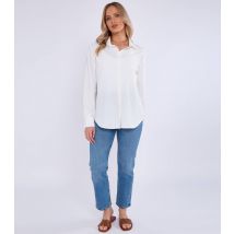 Women's White Oversized Shirt Gini London New Look