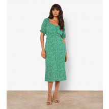 Women's Green Spot Print Dress Apricot New Look