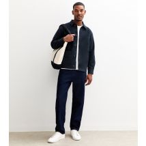 Men's Navy Patch Pocket Overshirt Jack & Jones New Look