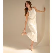 Women's White Sequinned Bias Cut Midi Dress Blue Vanilla New Look