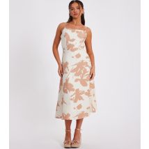 Women's Petite Cream Floral Print Midi Dress Quiz New Look