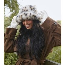 Brown Animal Print Faux Fur Hat and Gloves South Beach New Look