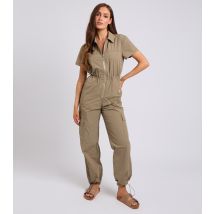 Women's Khaki Drawstring Waist Shell Jumpsuit Urban Bliss New Look