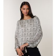 Women's Black Leopard Print Crew Neck Top Blue Vanilla New Look