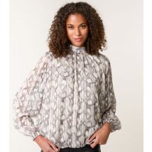 Women's Multicoloured Snakeskin Print Rhinestone Embellished Blouse Blue Vanilla New Look